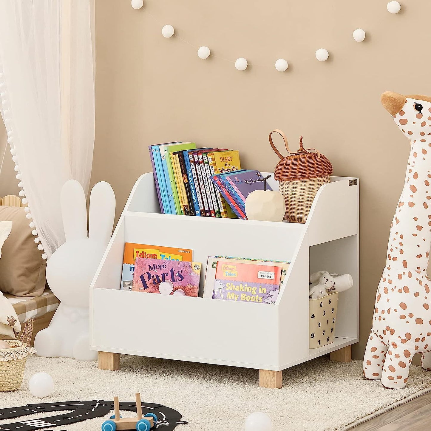 Kids Storage Bookcase 3 Compartments White Baby & Kids > Kid’s Furniture > Kid’s Bookcases & Shelves