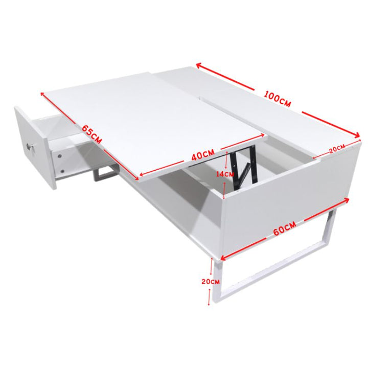 Lift Up White Coffee Table With Storage - Furniture > Living Room > Coffee Tables
