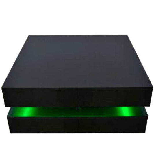Modern Large High Gloss Coffee Table With LED Lights Black Furniture > Living Room > Coffee Tables