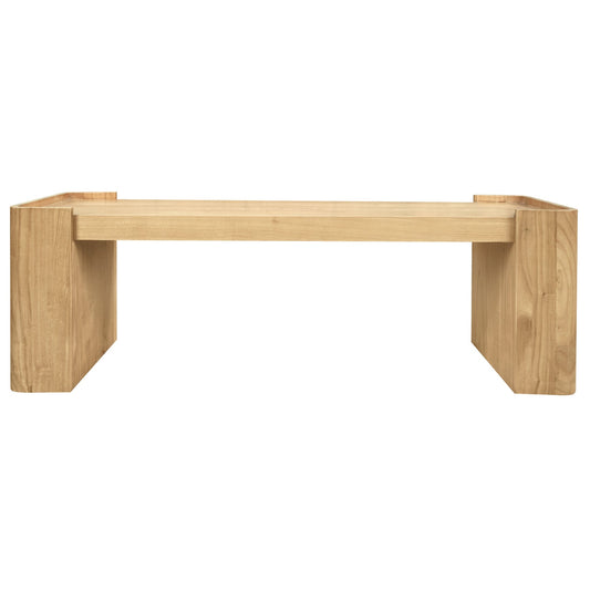 Adelle Solid Mindi Timber Bench - Small (Natural)