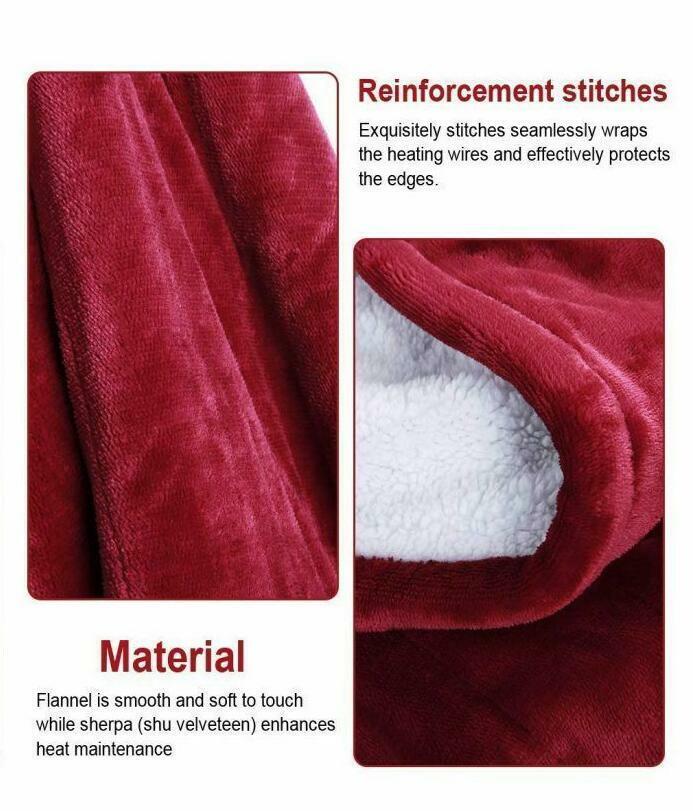 Double side Flannel Heated Electric Throw Rug Blanket Fast Heating Warm Washable RED Home & Garden > Rugs > Kid’s Rugs