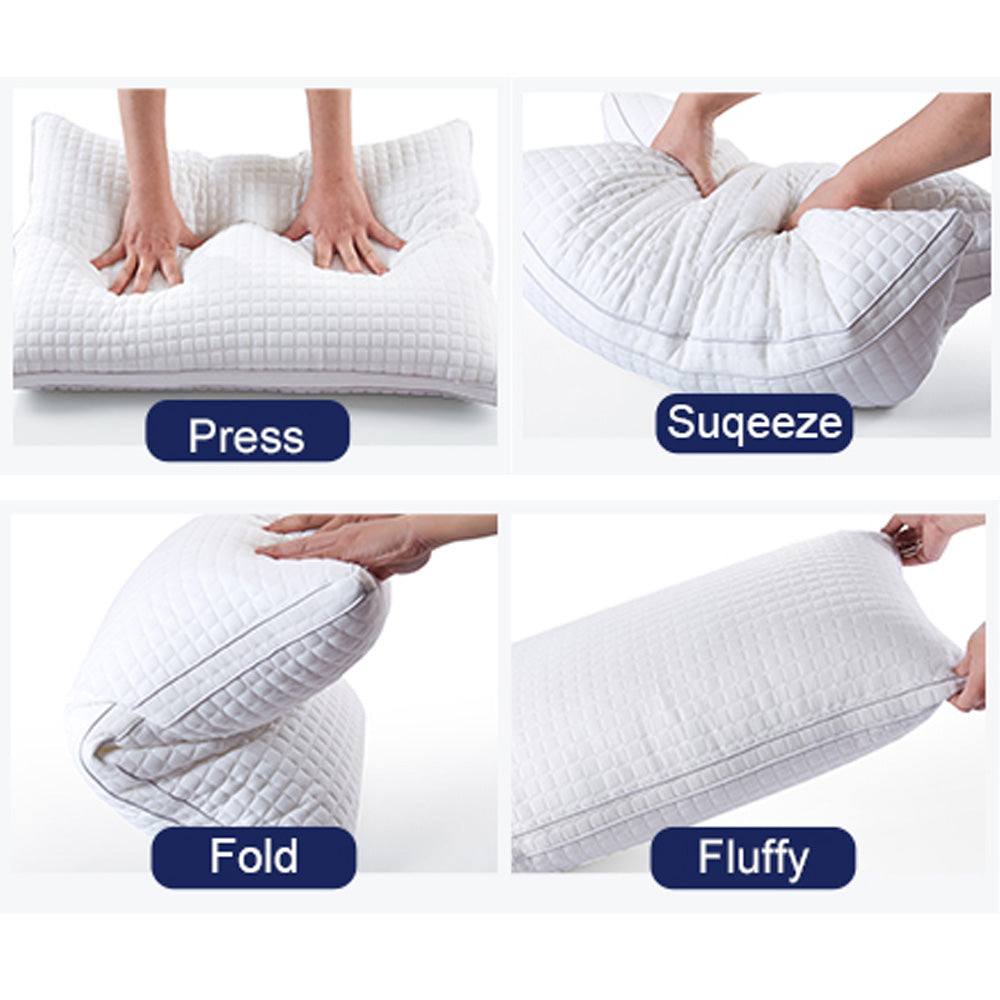 2xQueen Quality Pillows Cotton Hotel Adjustable Home Pillows Down Alternative Pillows - Home & Garden > Bedding >