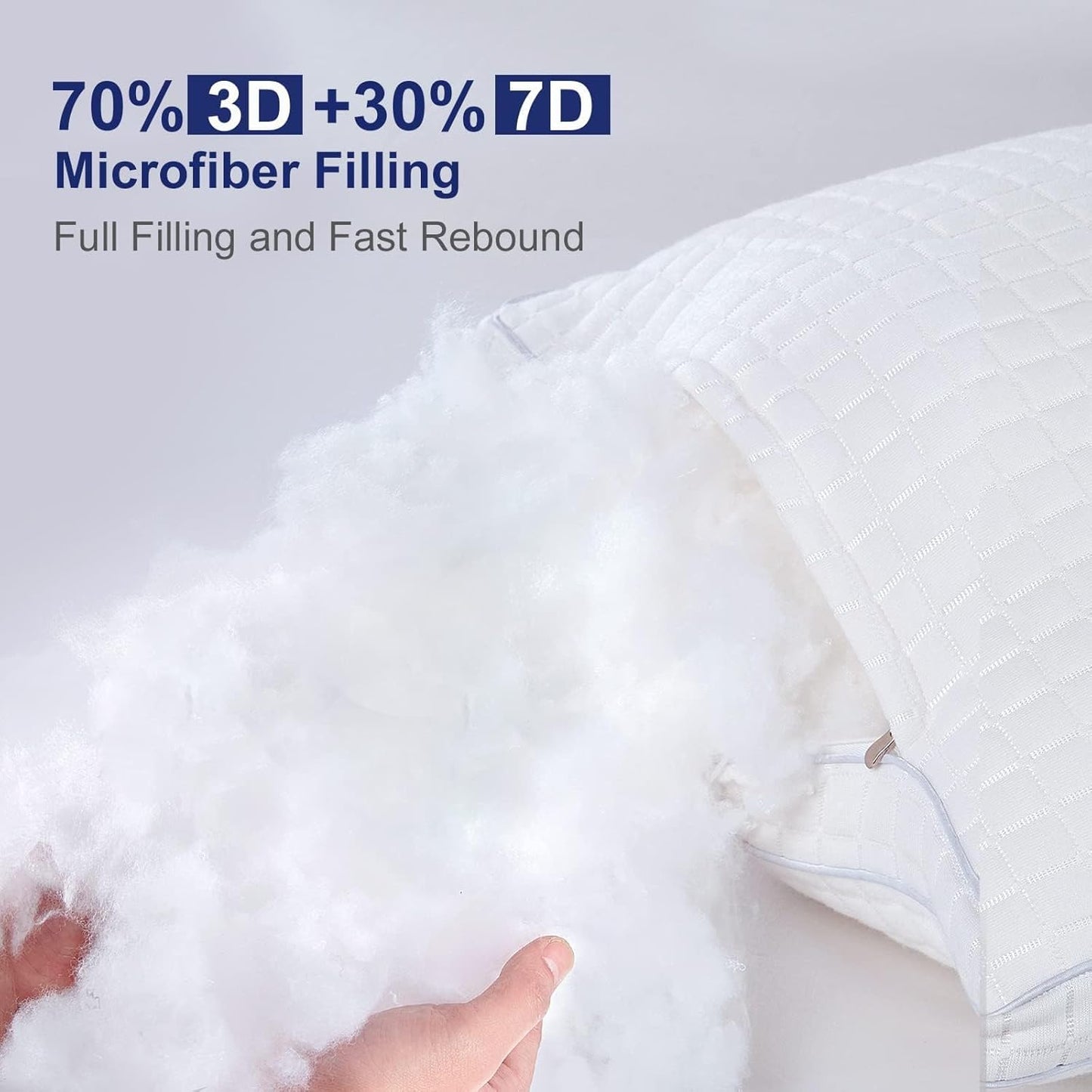 2xQueen Quality Pillows Cotton Hotel Adjustable Home Pillows Down Alternative Pillows - Home & Garden > Bedding >