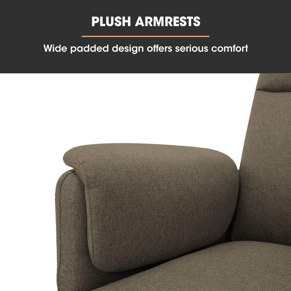 FORTIA Electric Armchair Recliner Single Fabric Chair Biege - Furniture > Bar Stools & Chairs > Arm Chairs & Recliners