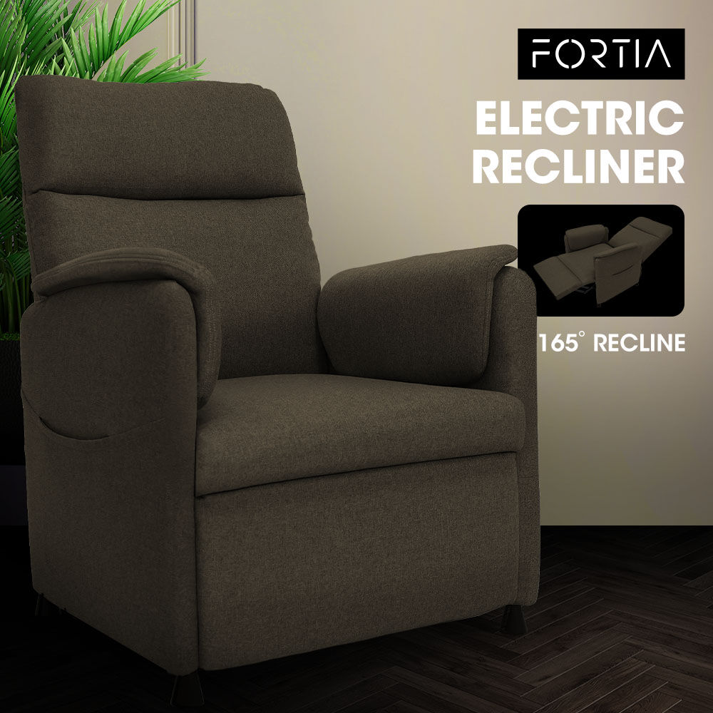 FORTIA Electric Armchair Recliner Single Fabric Chair Biege - Furniture > Bar Stools & Chairs > Arm Chairs & Recliners