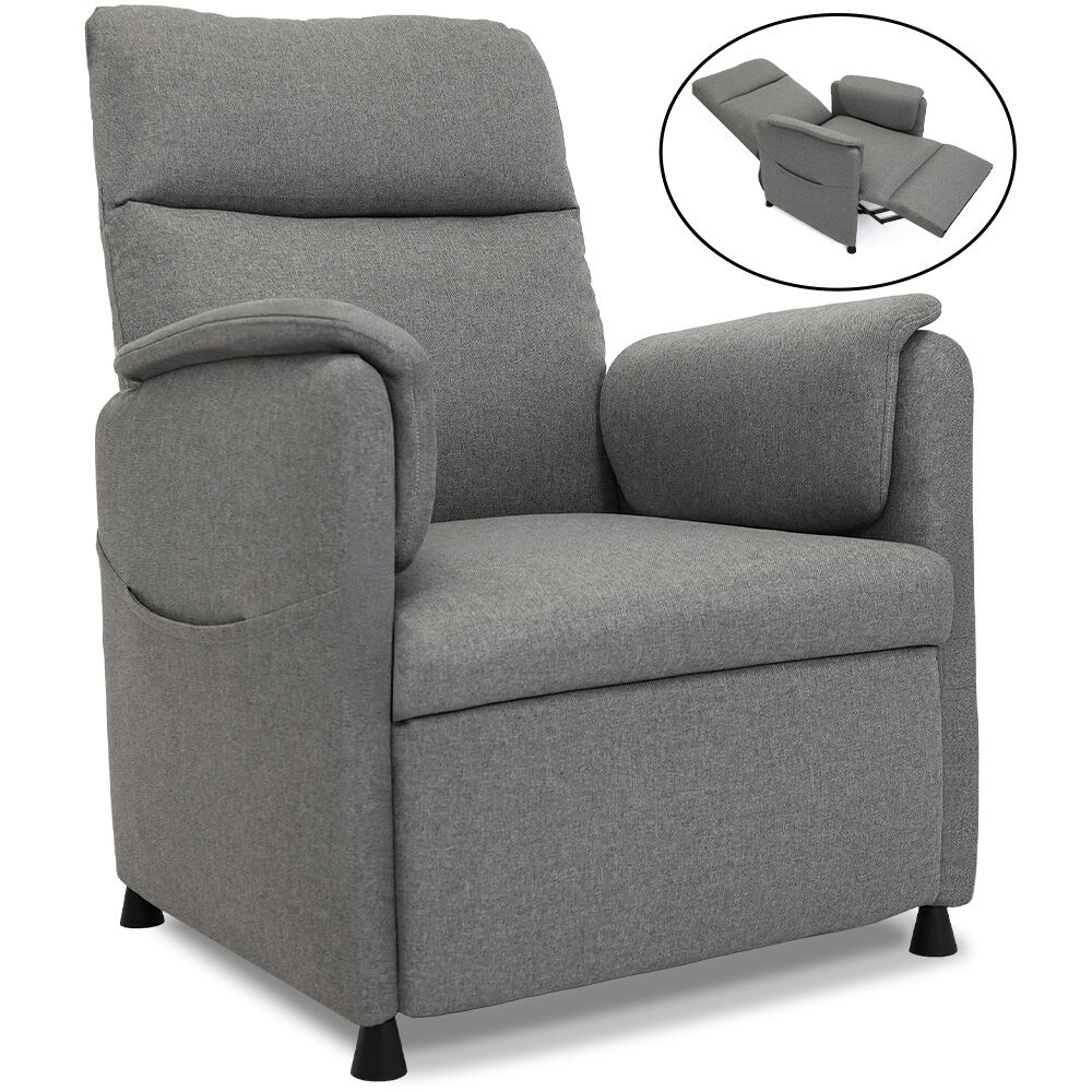 FORTIA Electric Armchair Recliner Single Fabric Chair Grey - Furniture > Bar Stools & Chairs > Arm Chairs & Recliners