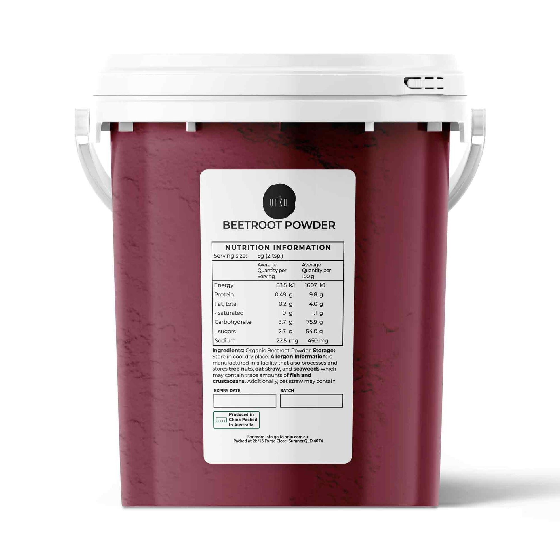 800g Organic Beetroot Powder Bucket Superfood Beet Root Supplement Beta Vulgaris Health & Beauty > Nutrition &