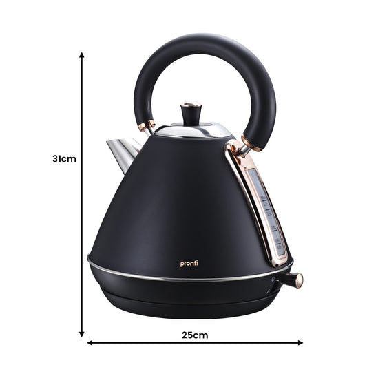 Pronti Toaster Kettle & Coffee Machine Breakfast Set Black Appliances > Kitchen Appliances