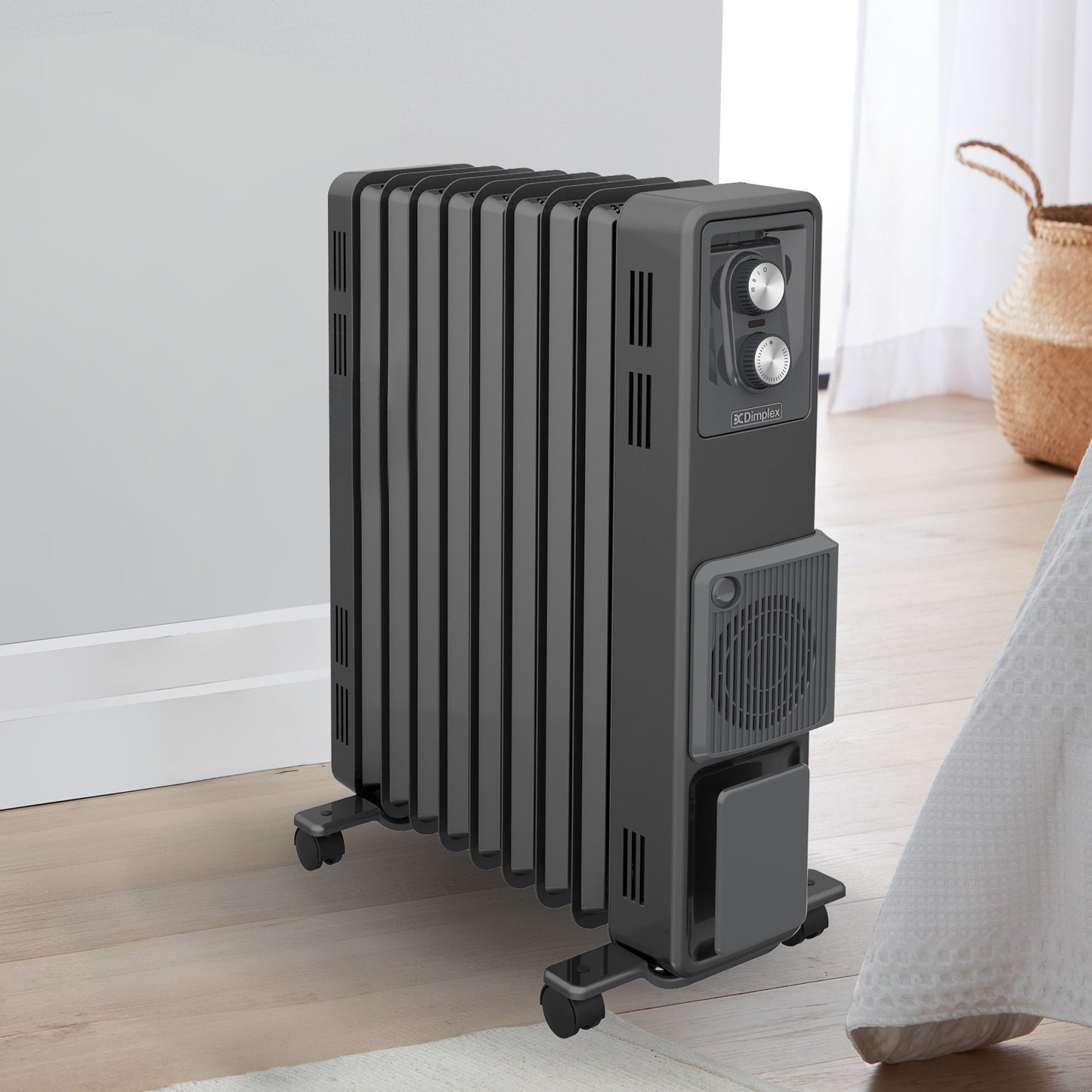 Dimplex Oil Free 2.4kW Column Heater w/ Thermostat and Turbo Fan in Black