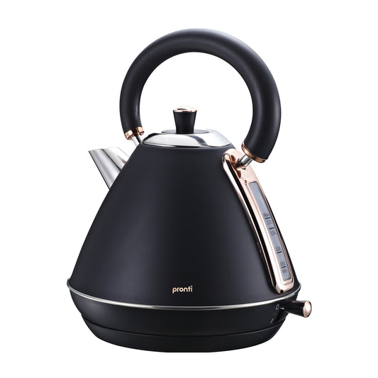 Pronti Rose Trim Collection Toaster & Kettle Bundle Black Appliances > Kitchen Appliances