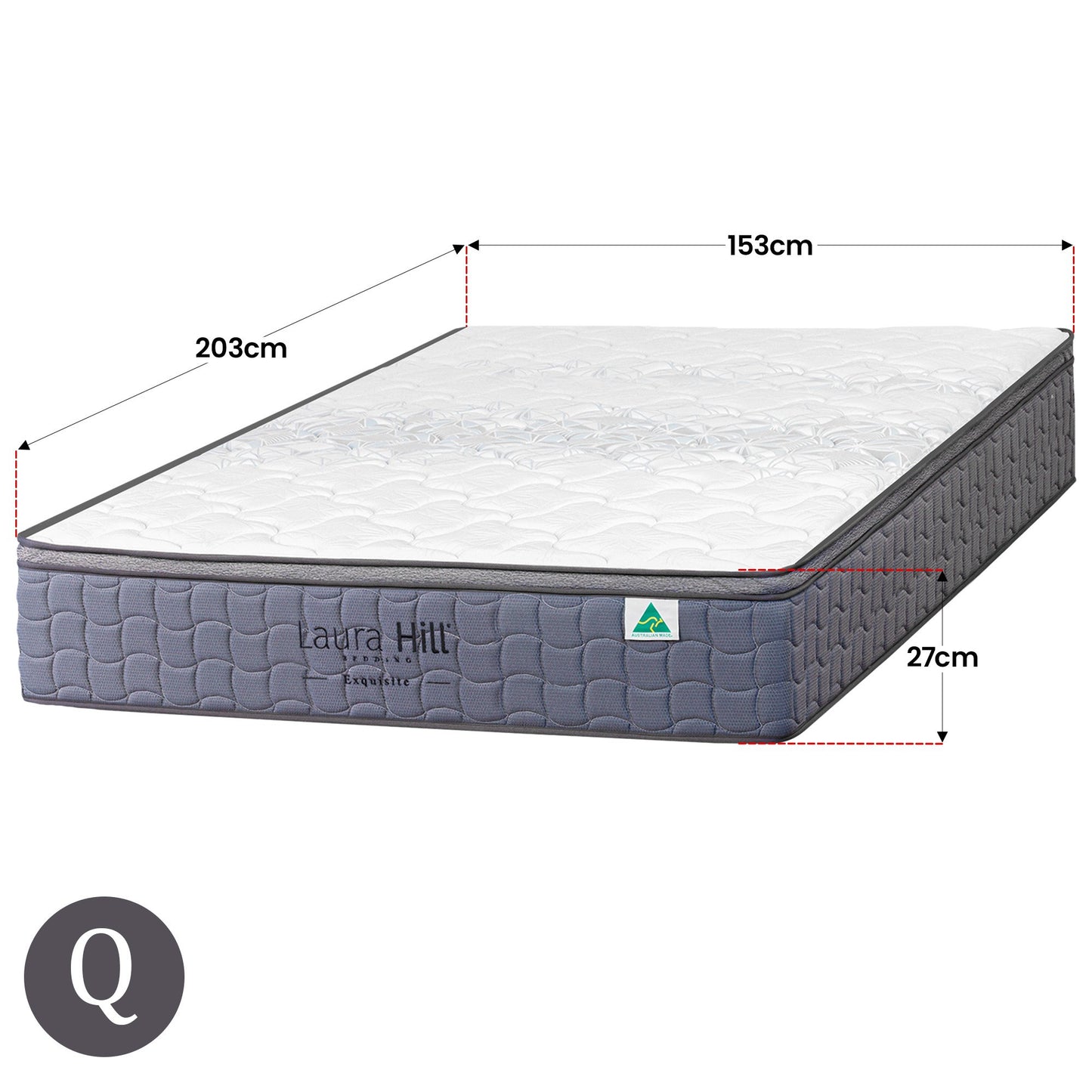 Laura Hill Exquisite Australian Made Queen Premium Mattress - Furniture > Mattresses > Queen Mattress