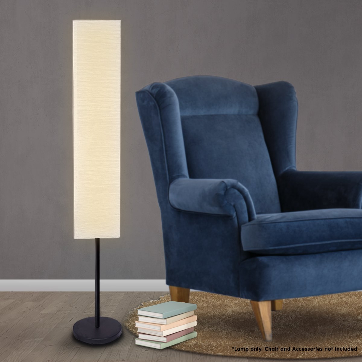 Sarantino Metal Floor Lamp with White Paper Wrinkle Shade Light Stand Home & Garden > Lighting > Night Lights & Ambient