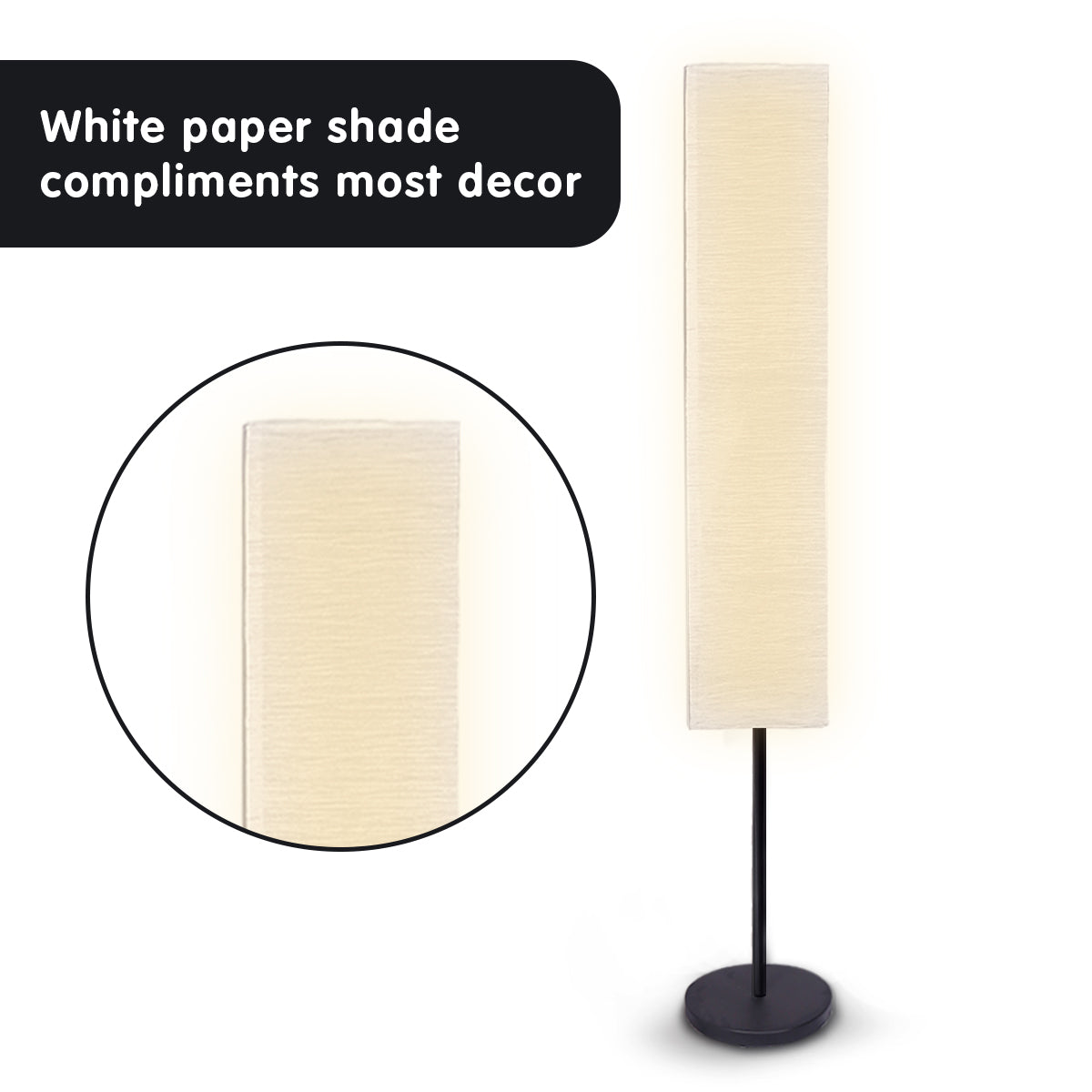 Sarantino Metal Floor Lamp with White Paper Wrinkle Shade Light Stand Home & Garden > Lighting > Night Lights & Ambient