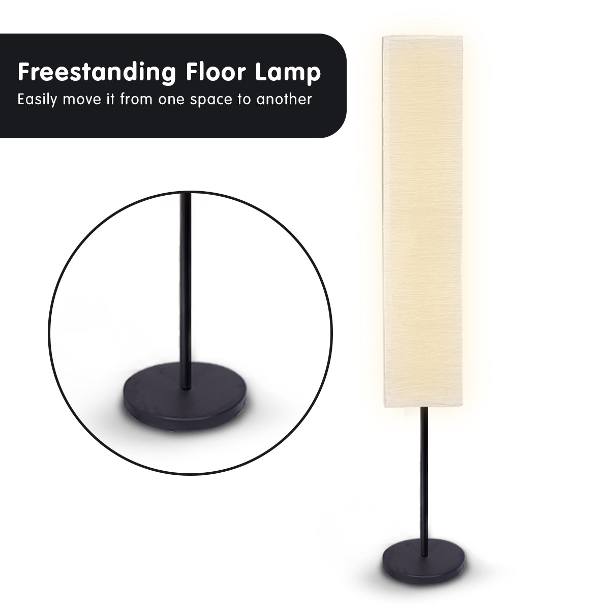 Sarantino Metal Floor Lamp with White Paper Wrinkle Shade Light Stand Home & Garden > Lighting > Night Lights & Ambient
