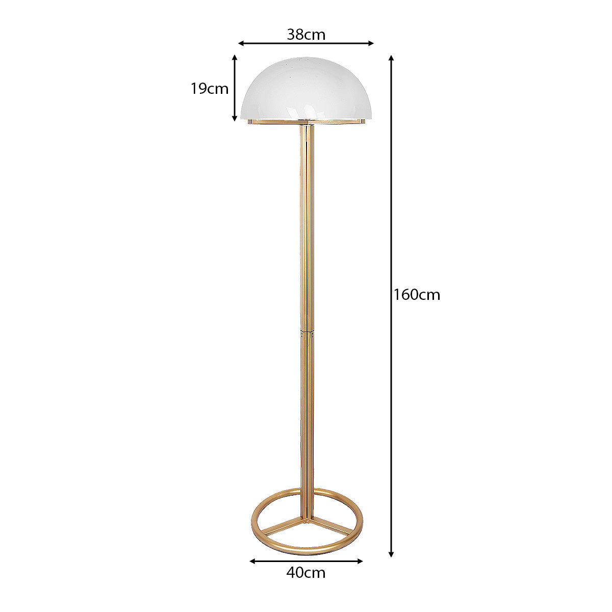 Sarantino Metal Floor Lamp with White Acrylic Shade by Sarantino - Home & Garden > Lighting > Table Lamps