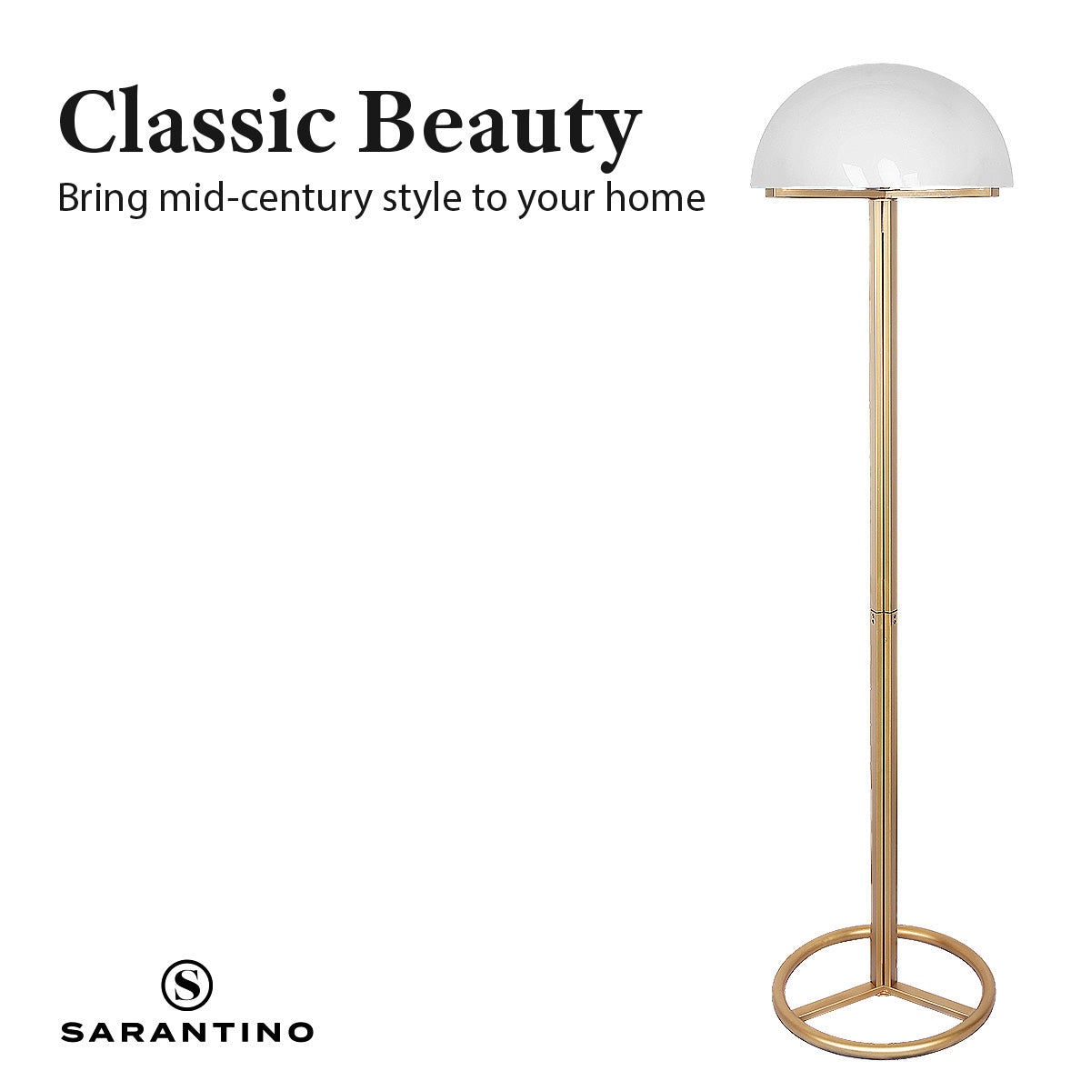 Sarantino Metal Floor Lamp with White Acrylic Shade by Sarantino - Home & Garden > Lighting > Table Lamps