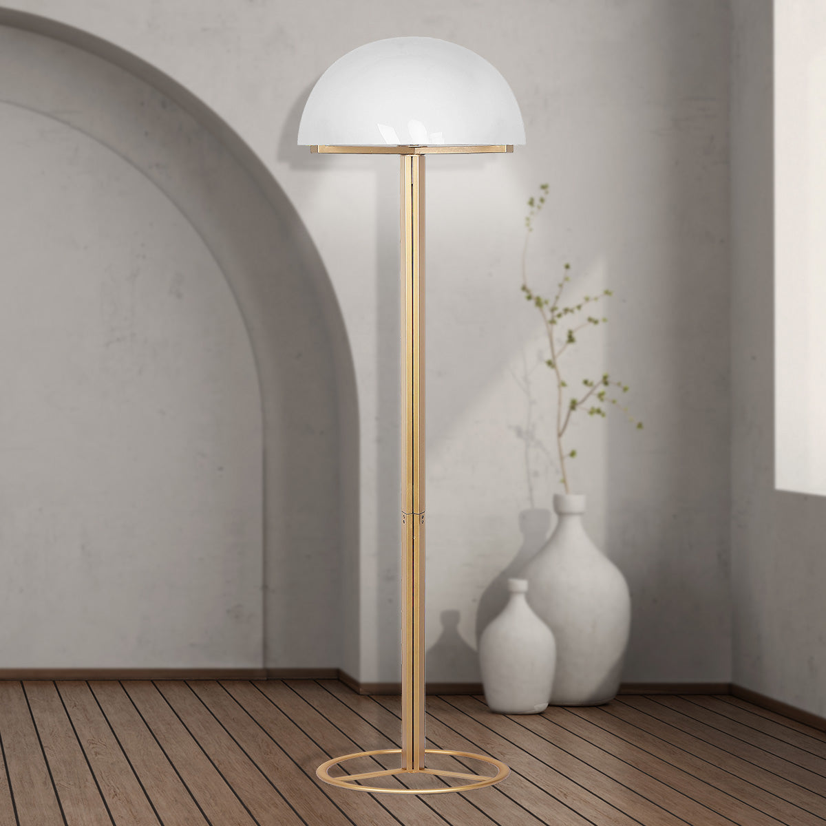 Sarantino Metal Floor Lamp with White Acrylic Shade by Sarantino - Home & Garden > Lighting > Table Lamps