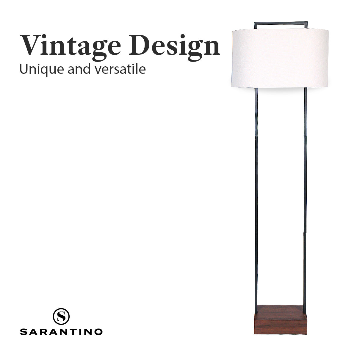 Sarantino Wood Floor Lamp in Cherry Finish Home & Garden > Lighting > Table Lamps
