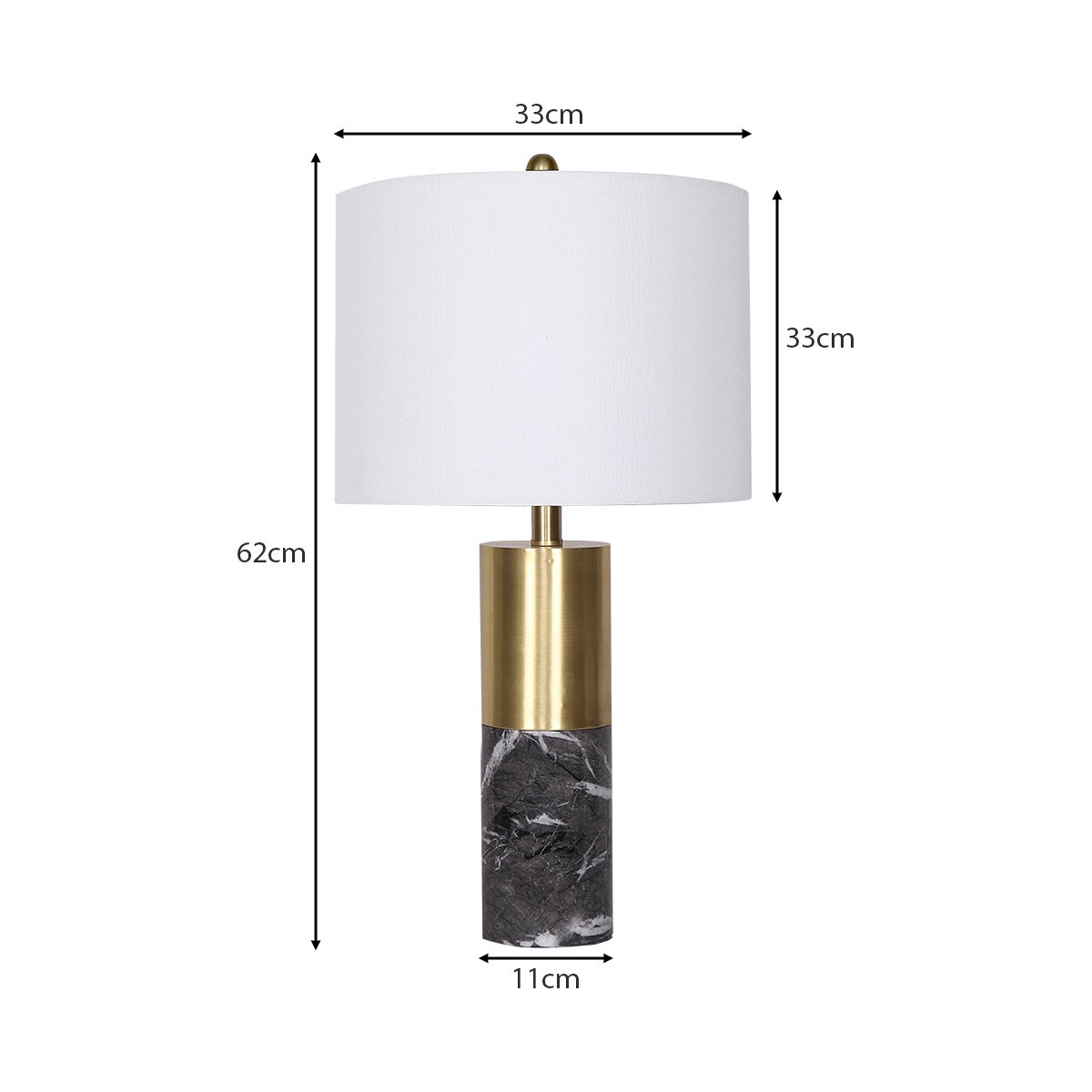 Sarantino Metal and Marble Table Lamp in Black Home & Garden > Lighting > Table Lamps