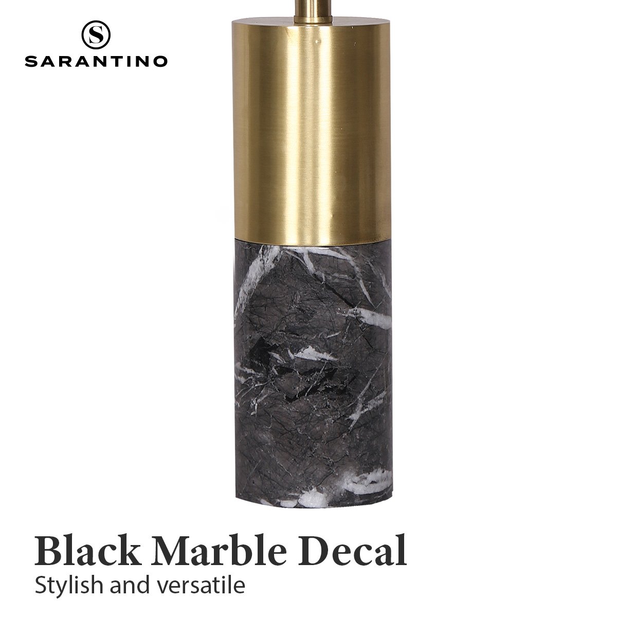 Sarantino Metal and Marble Table Lamp in Black Home & Garden > Lighting > Table Lamps
