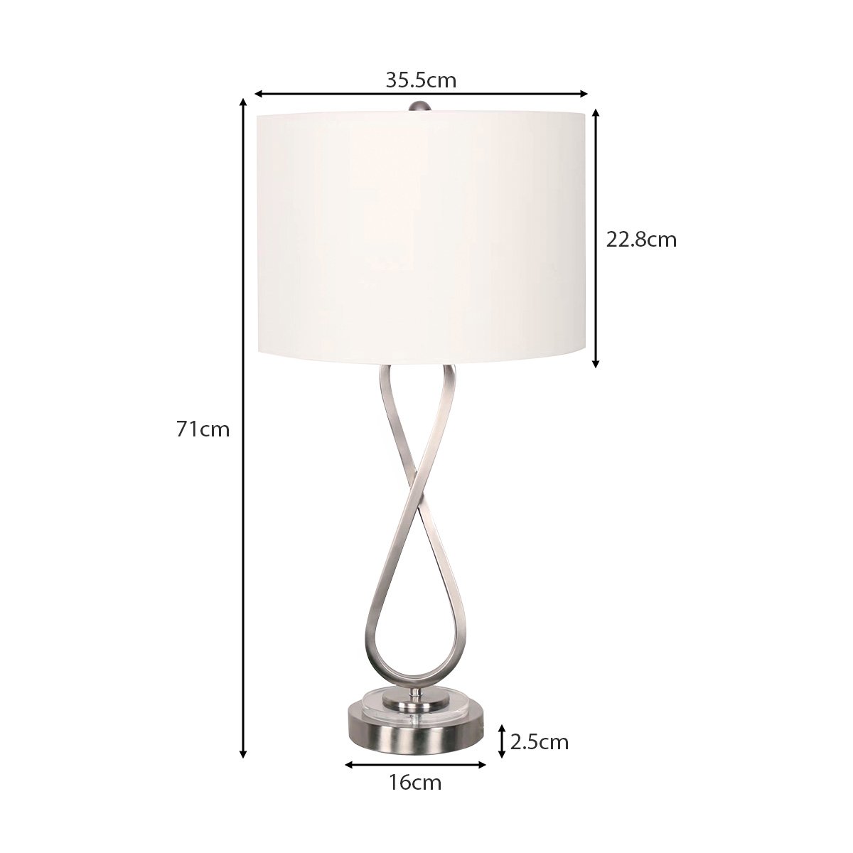 Sarantino Contemporary Table Lamp In Nickel Finish Home & Garden > Lighting > Table Lamps