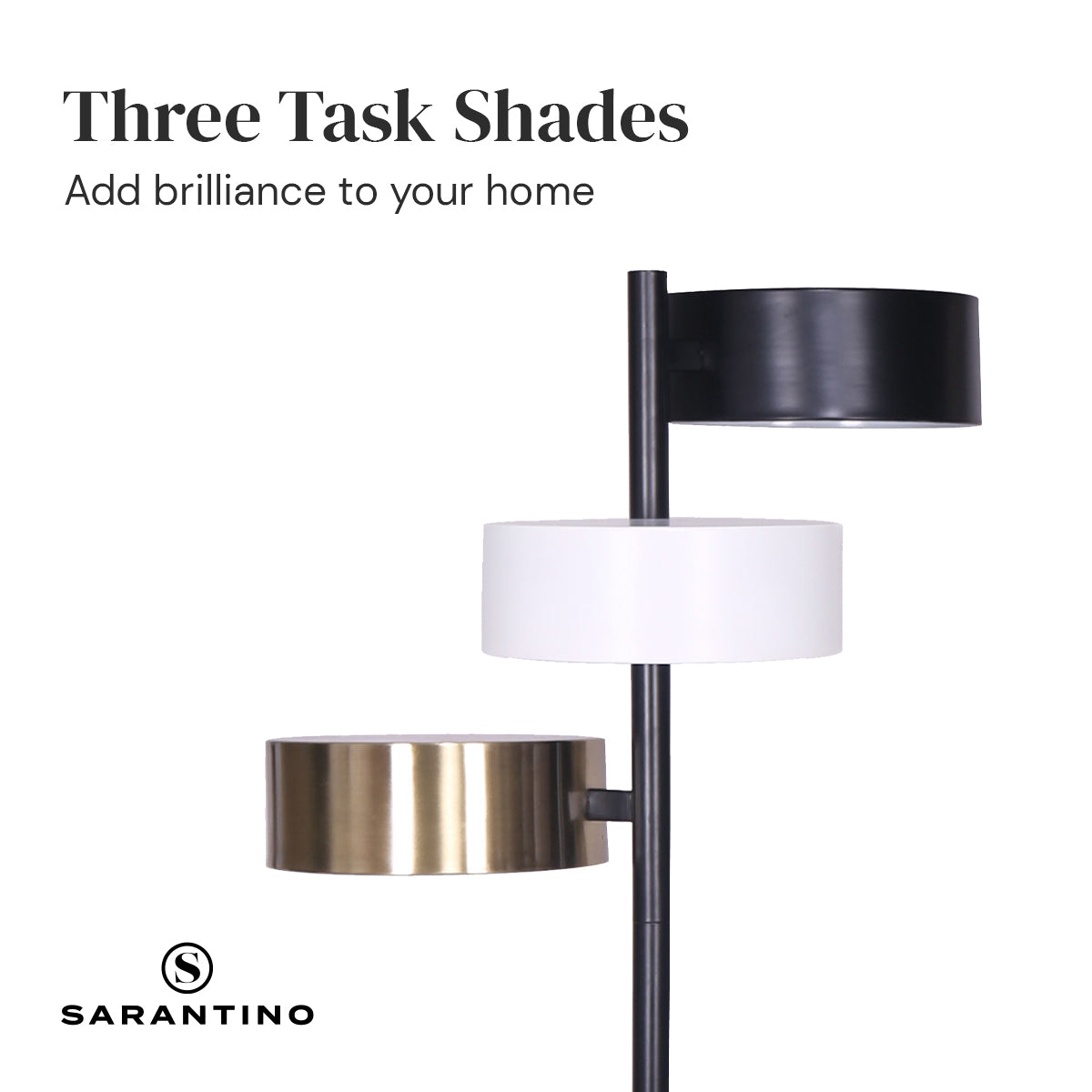 Sarantino Metal Floor Lamp with 3 Swirl Shades - Home & Garden > Lighting > Night Lights & Ambient Lighting