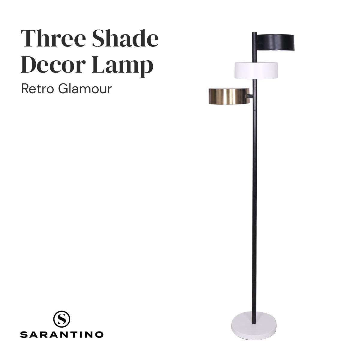 Sarantino Metal Floor Lamp with 3 Swirl Shades - Home & Garden > Lighting > Night Lights & Ambient Lighting