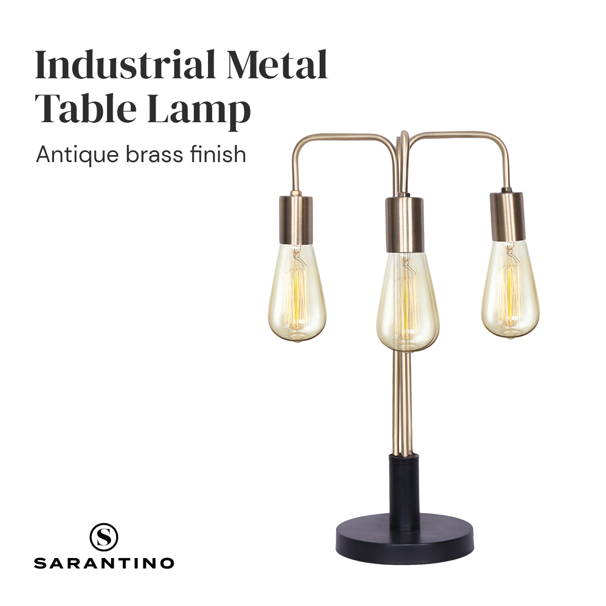 Sarantino Exposed Bulb Industrial Table Lamp Home & Garden > Lighting > Table Lamps