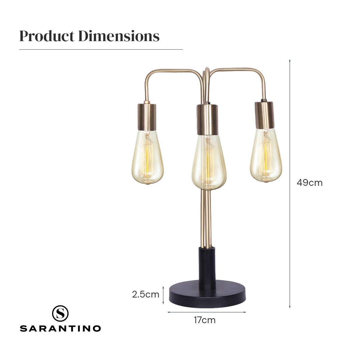 Sarantino Exposed Bulb Industrial Table Lamp Home & Garden > Lighting > Table Lamps