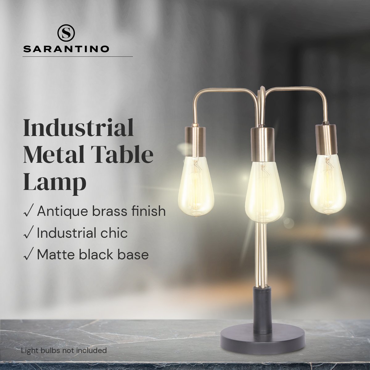Sarantino Exposed Bulb Industrial Table Lamp Home & Garden > Lighting > Table Lamps