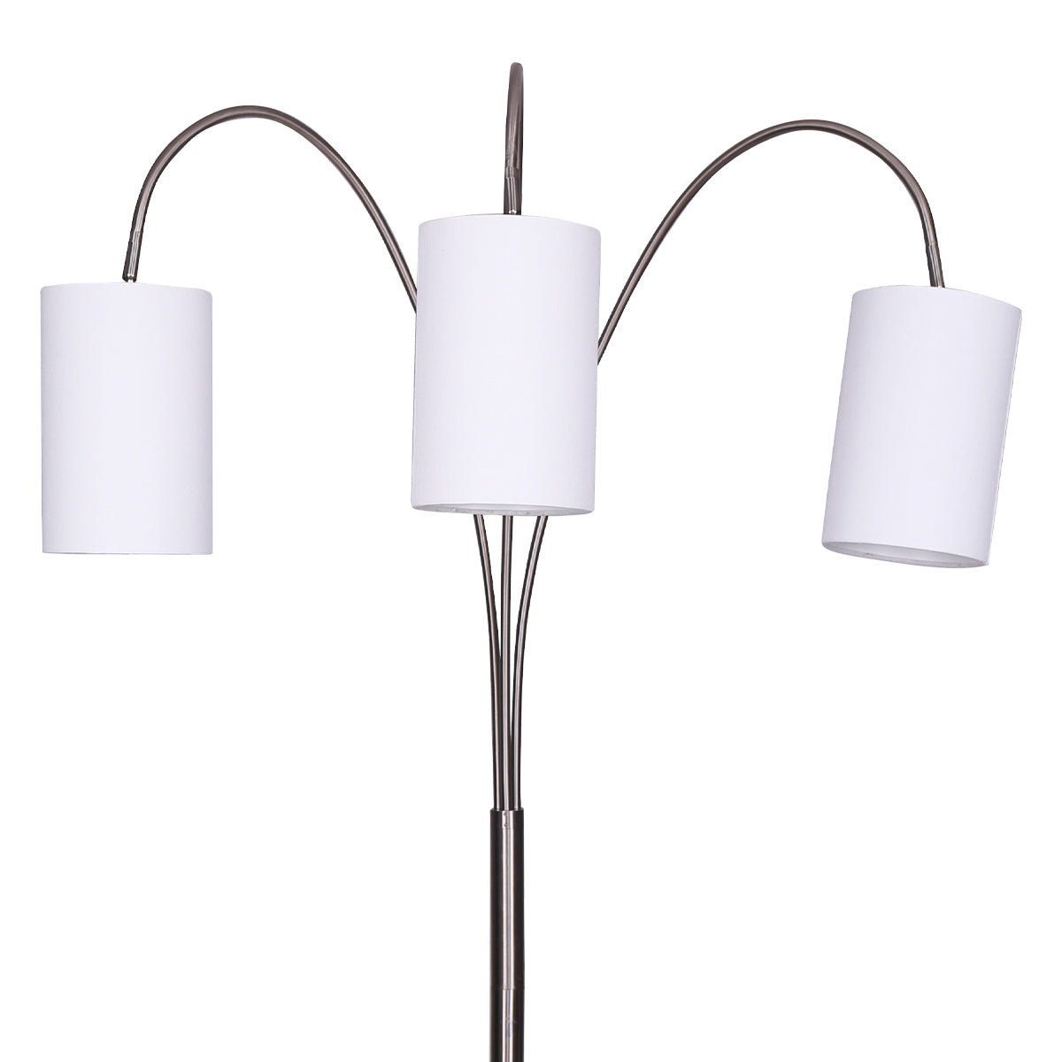 Sarantino 3 Light Metal Arc Floor Lamp Nickel & Marble Finish Home & Garden > Lighting > Night Lights & Ambient Lighting