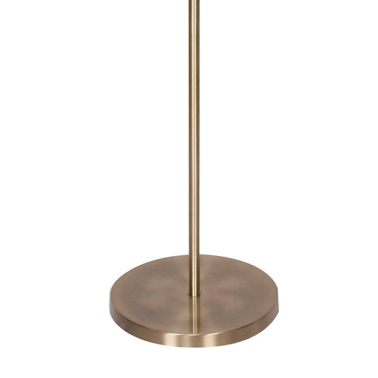 Sarantino Metal Floor Lamp in Antique Brass Finish with Cream Linen Fabric Shade Home & Garden > Lighting > Night