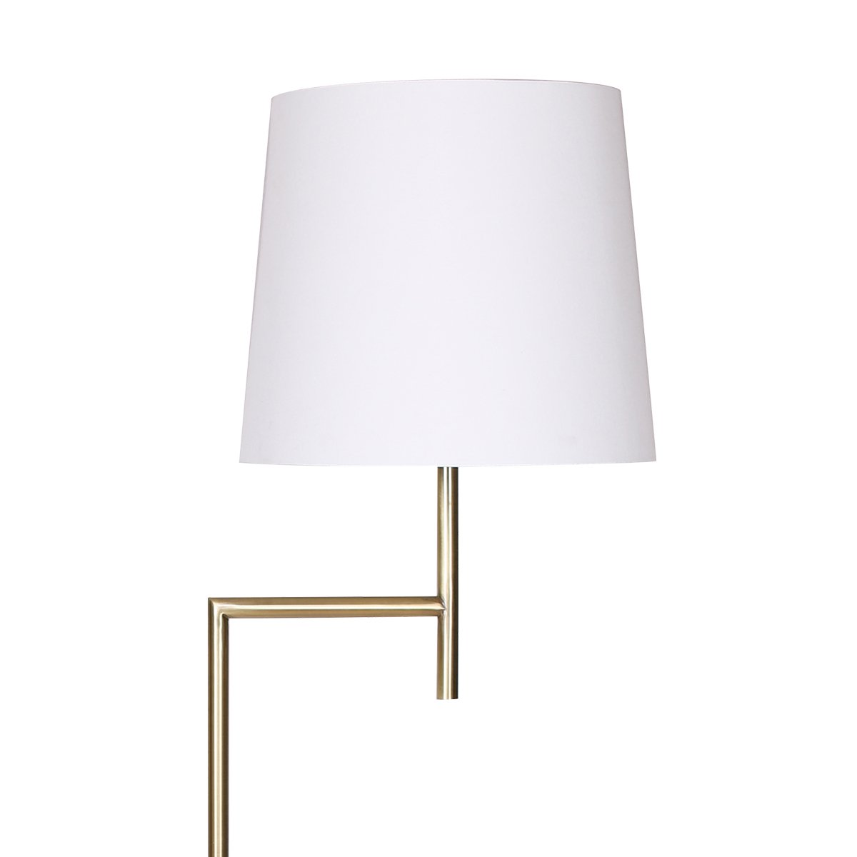 Sarantino Metal Floor Lamp in Antique Brass Finish with Cream Linen Fabric Shade - Home & Garden > Lighting > Night