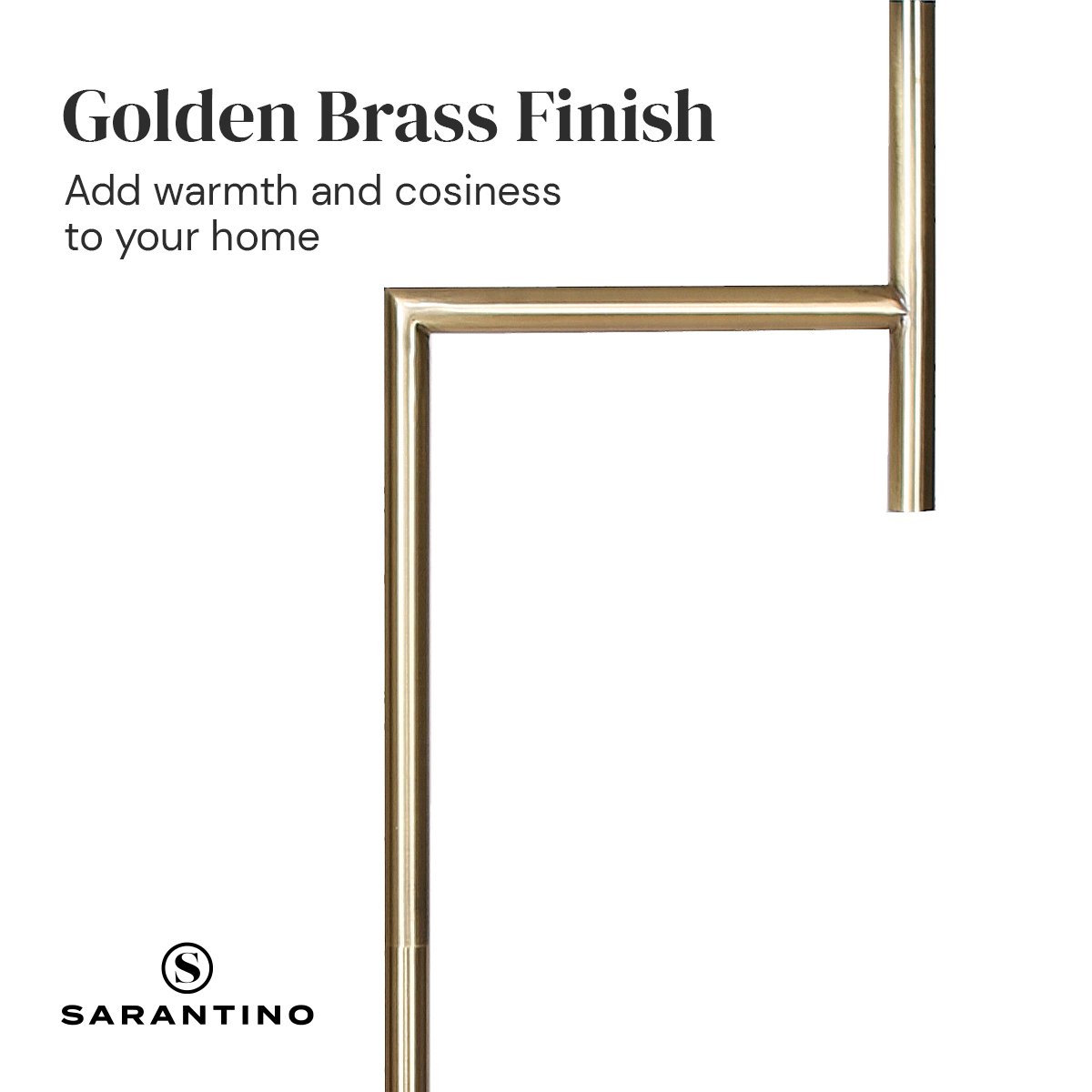 Sarantino Metal Floor Lamp in Antique Brass Finish with Cream Linen Fabric Shade - Home & Garden > Lighting > Night