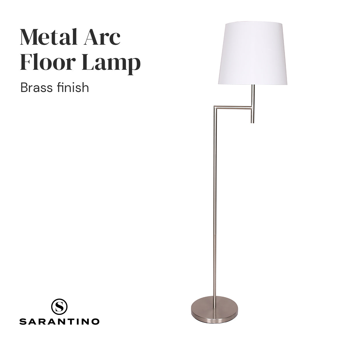 Sarantino Nickel Metal Arc Floor Lamp Home & Garden > Lighting > Night Lights & Ambient Lighting
