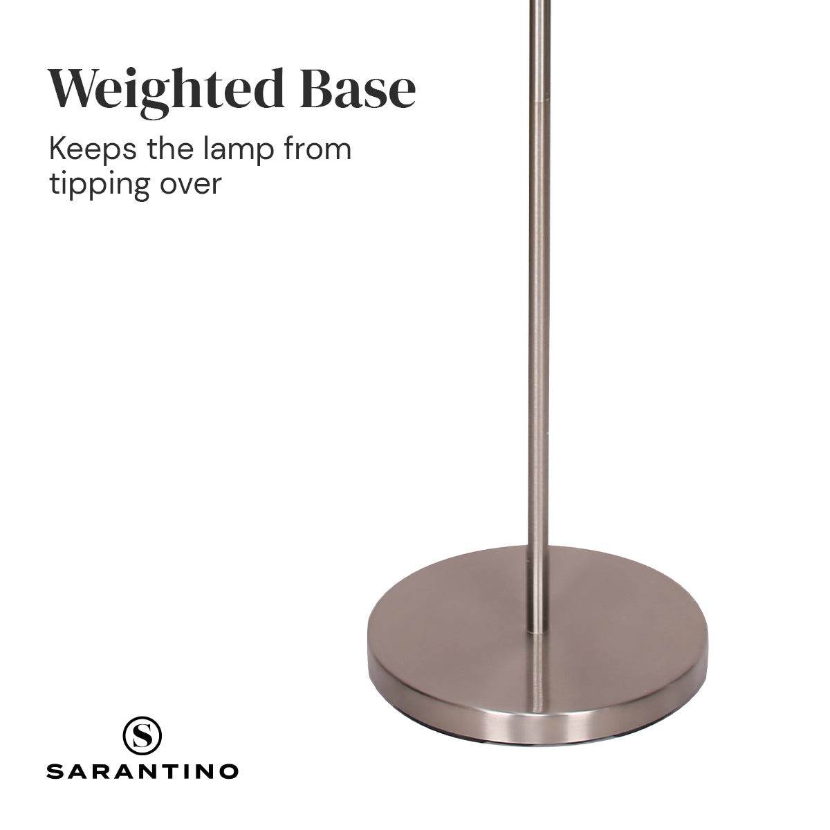 Sarantino Nickel Metal Arc Floor Lamp - Home & Garden > Lighting > Night Lights & Ambient Lighting