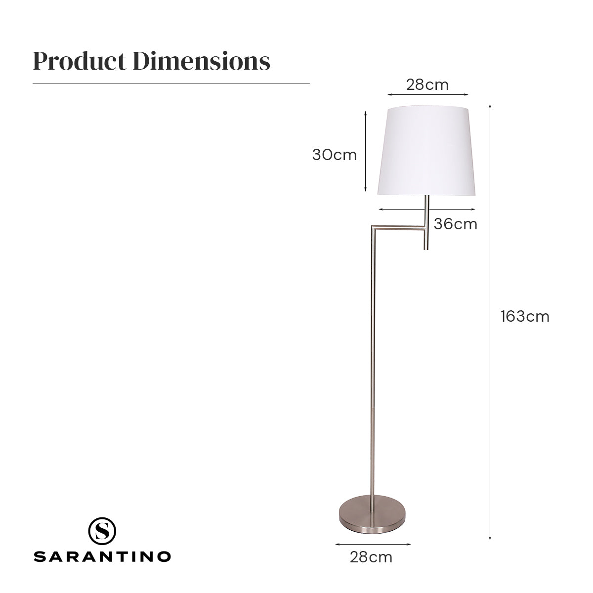 Sarantino Nickel Metal Arc Floor Lamp - Home & Garden > Lighting > Night Lights & Ambient Lighting