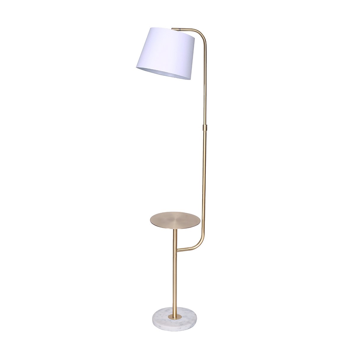 Sarantino Marble & Metal End Table Top Floor Lamp - Furniture > Living Room > Coffee Tables