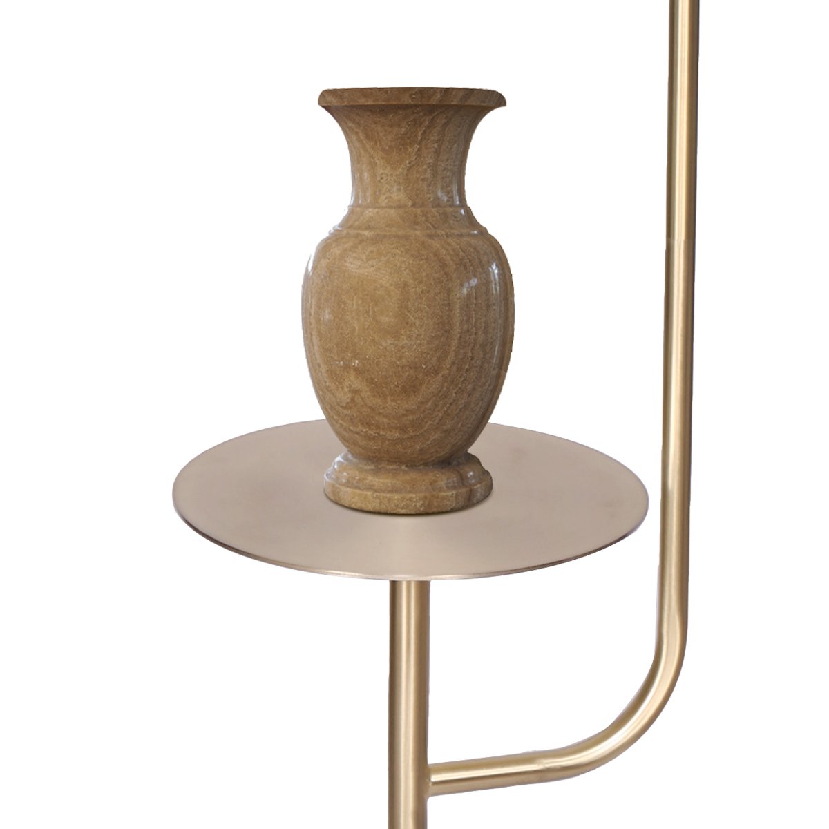 Sarantino Marble & Metal End Table Top Floor Lamp - Furniture > Living Room > Coffee Tables