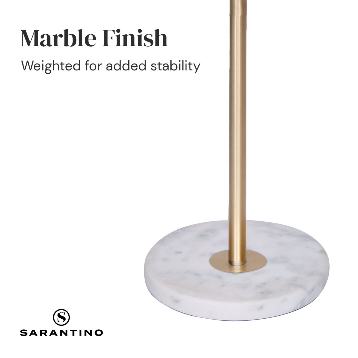 Sarantino Marble & Metal End Table Top Floor Lamp - Furniture > Living Room > Coffee Tables