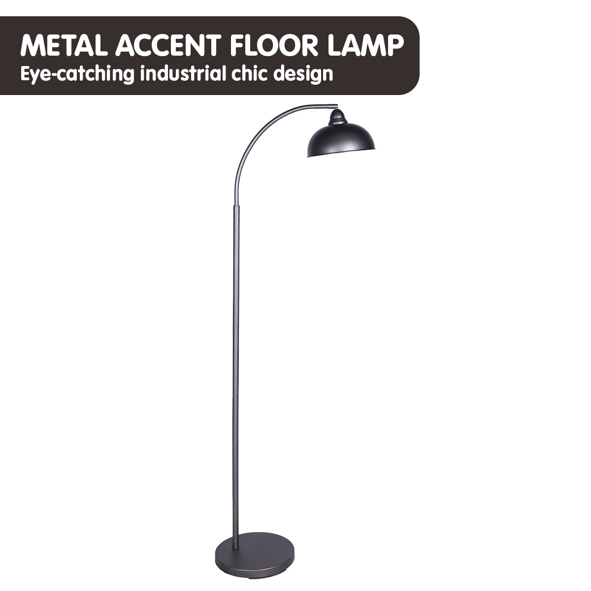 Sarantino Dark Grey Floor Lamp Industrial Chic Adjustable Angle - Home & Garden > Lighting > Night Lights & Ambient