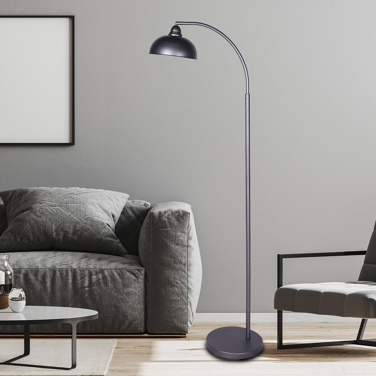 Sarantino Dark Grey Floor Lamp Industrial Chic Adjustable Angle - Home & Garden > Lighting > Night Lights & Ambient