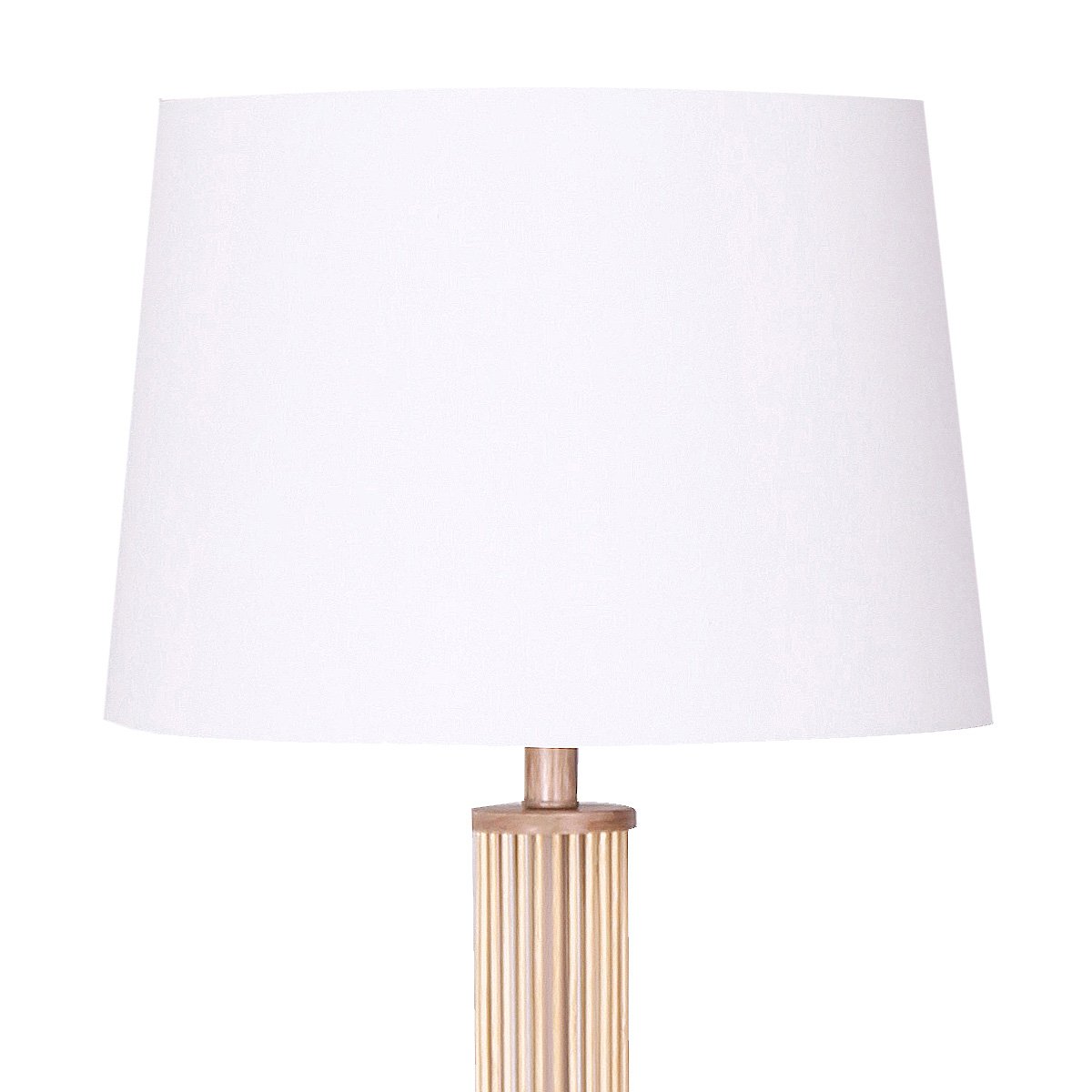 Sarantino Rattan Floor Lamp With Ghost-White Linen Shade - Furniture > Living Room > Ottomans & Footstools