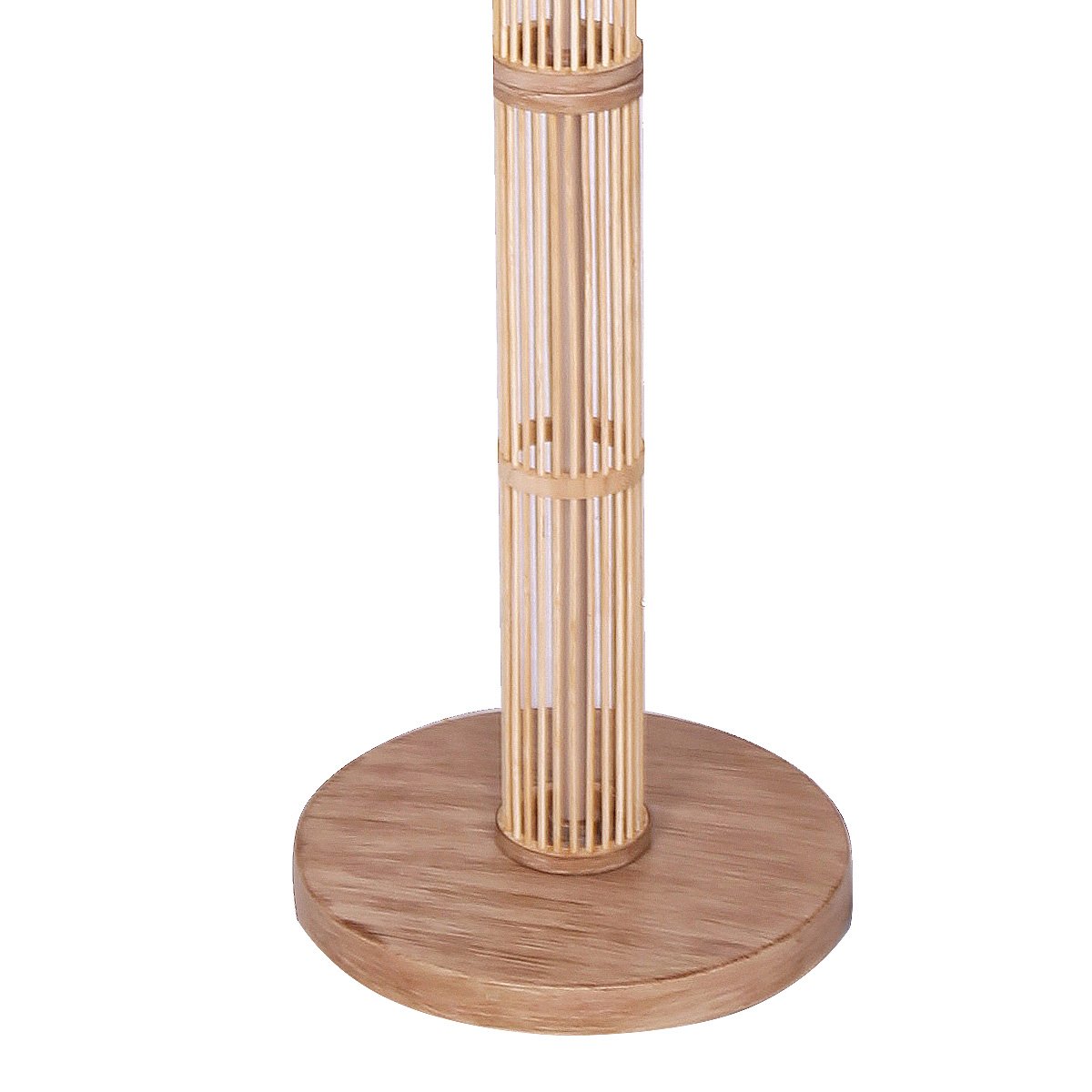 Sarantino Rattan Floor Lamp With Ghost-White Linen Shade - Furniture > Living Room > Ottomans & Footstools