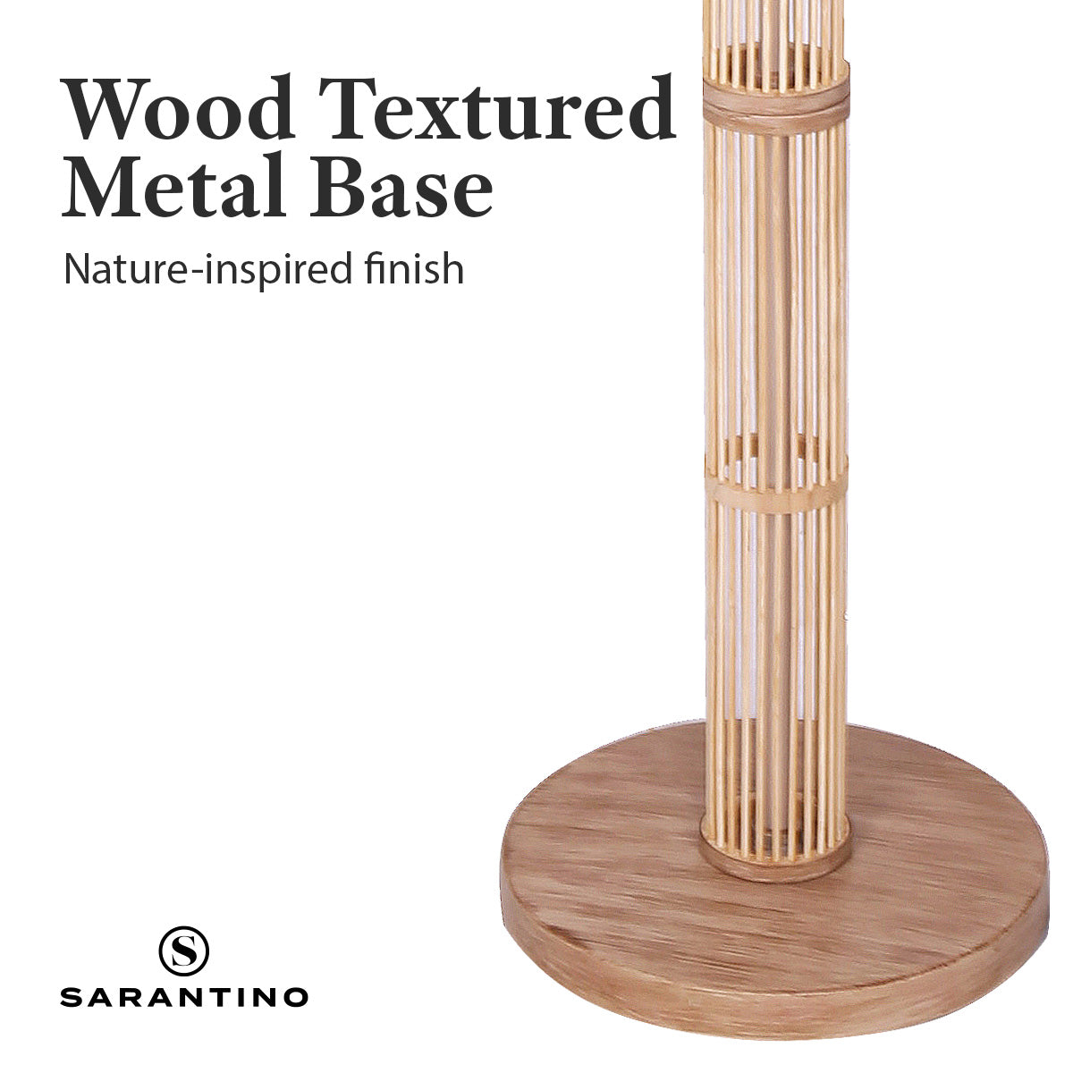 Sarantino Rattan Floor Lamp With Ghost-White Linen Shade - Furniture > Living Room > Ottomans & Footstools