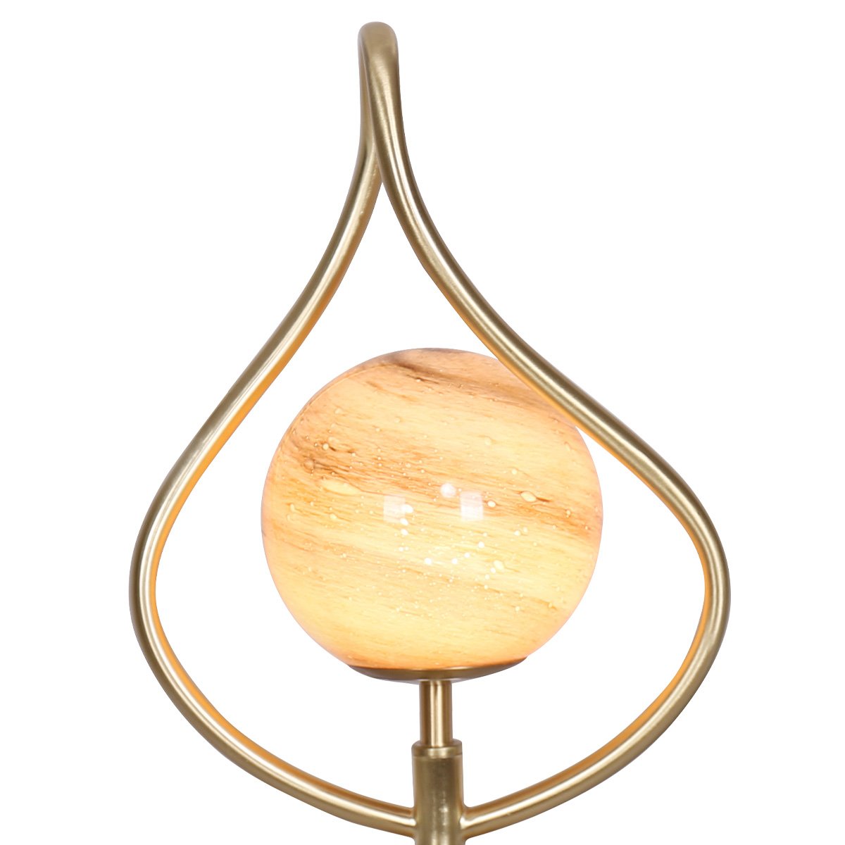 Sarantino Sculptural Orange Glass Table Lamp With White Marble Base - Home & Garden > Lighting > Table Lamps