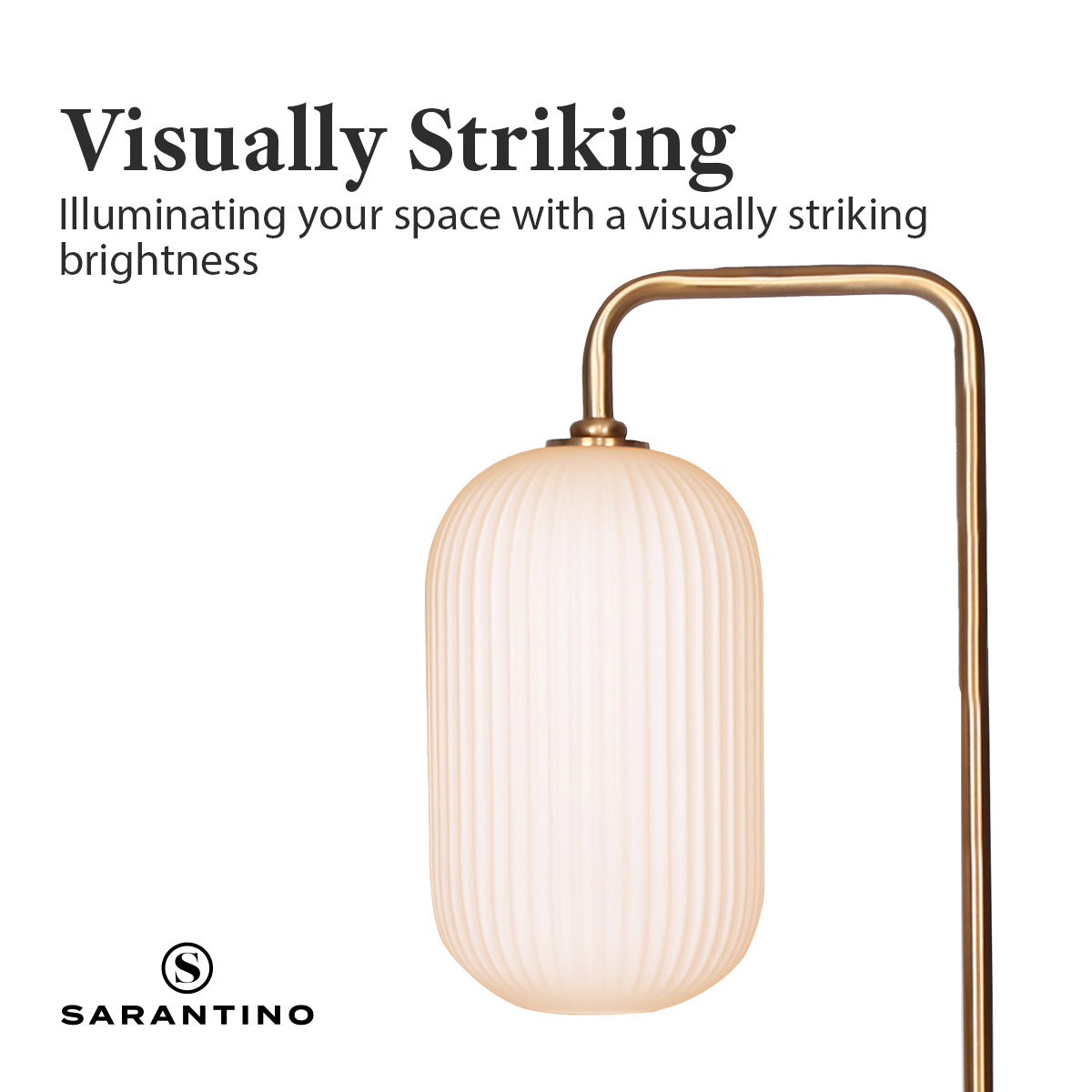 Sarantino Metal Floor Lamp With Opal Glass Shade Home & Garden > Lighting > Table Lamps