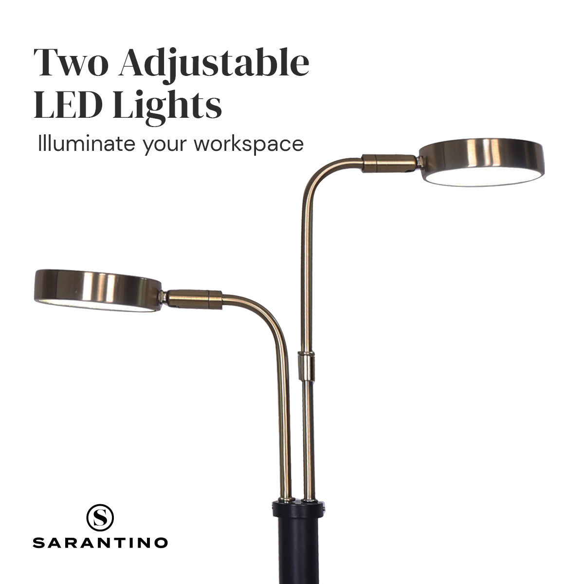Sarantino LED Metal Table Lamp with 2 Lights Brushed Gold Black Finish Home & Garden > Lighting > Ceiling Lights
