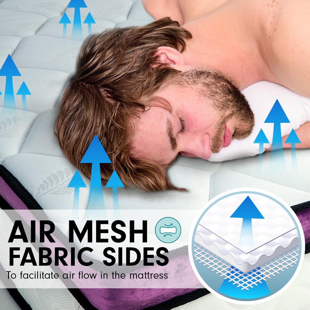 Laura Hill King Mattress Visco Cool Gel Infused Memory Foam Euro Top Pocket Spring 30cm - Furniture > Mattresses >