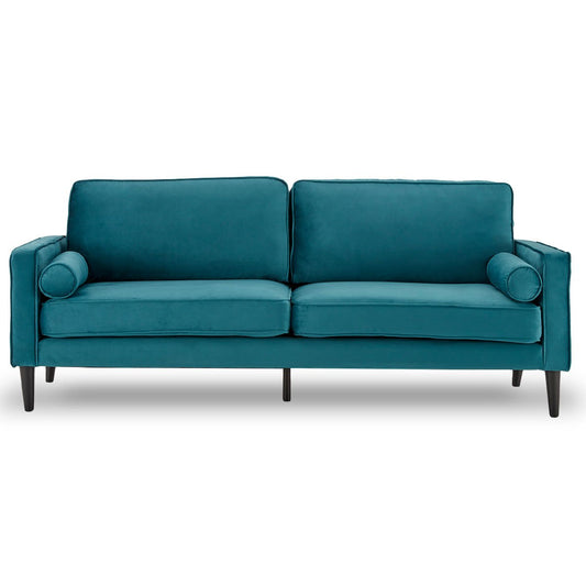 Faux Velvet Sofa Bed Couch Furniture Lounge Suite Seat Blue - Furniture > Bar Stools & Chairs > Arm Chairs & Recliners
